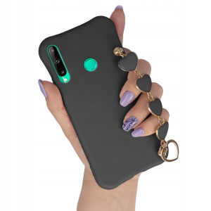 Etui Matowe CZARNY do HUAWEI P40 LITE E Case Serce