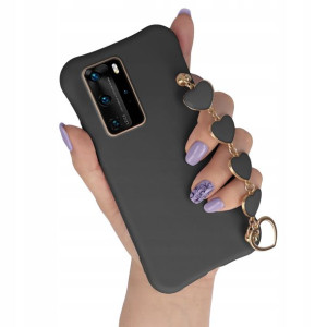 Etui Matowe CZARNY do HUAWEI P40 PRO Case Serce