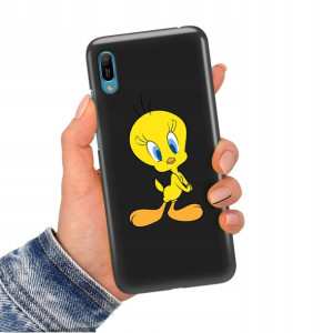 Etui Matowe CZARNY do HUAWEI Y6 2019 Obudowa Wzory