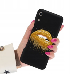 Etui Matowe CZARNY do HUAWEI Y6 PRIME 2019 Wzory