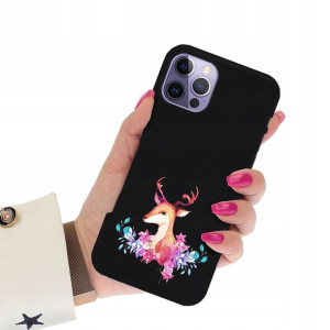 Etui Matowe Czarny do IPHONE 14 PRO Subtelne Wzory
