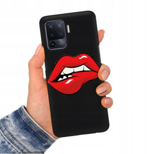 Etui Matowe CZARNY do OPPO F19 PRO Obudowa Wzory