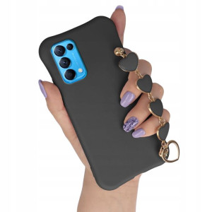Etui Matowe CZARNY do OPPO FIND X3 LITE Case Serce