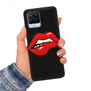 Etui Matowe CZARNY do REALME 8 Obudowa Case Wzory