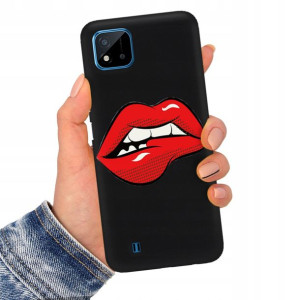 Etui Matowe CZARNY do REALME C 2021 Case TOP Wzory