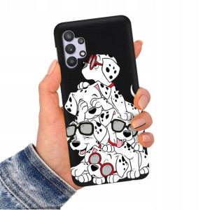 Etui Matowe CZARNY do SAMSUNG A32 5G Obudowa Wzory
