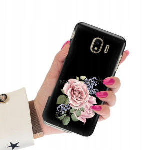 Etui Matowe CZARNY do SAMSUNG J4 2018 Wiosna Wzory
