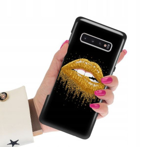 Etui Matowe CZARNY do SAMSUNG S10 PLUS Top Wzory