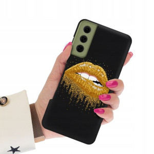 Etui Matowe CZARNY do SAMSUNG S21 FE Wiosna Wzory