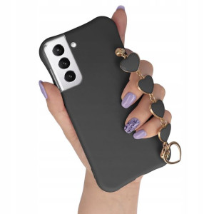 Etui Matowe CZARNY do SAMSUNG S21 PLUS Case Serce