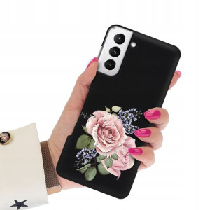 Etui Matowe CZARNY do SAMSUNG S21 PLUS Top Wzory