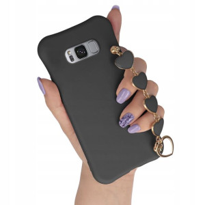 Etui Matowe CZARNY do SAMSUNG S8 PLUS Case Serce