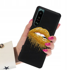 Etui Matowe CZARNY do SONY XPERIA 5 III Top Wzory