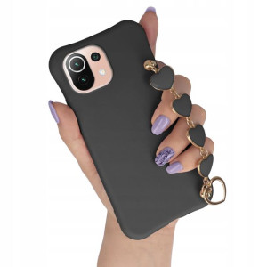 Etui Matowe CZARNY do XIAOMI MI 11 LITE 5G Serce