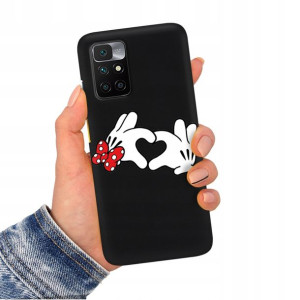Etui Matowe CZARNY do XIAOMI REDMI 10 Case Wzory