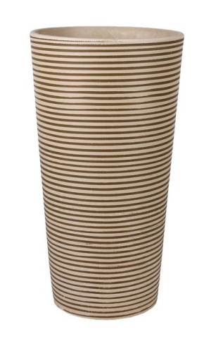 Wysoka Beżowa Donica Z Kompozytu 25x25x46 Cm