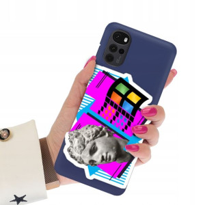 Etui Matowe Granat do MOTOROLA G22 4G Art Wzory