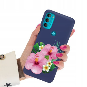 Etui Matowe Granat do MOTOROLA G71 5G Wiosna Wzory