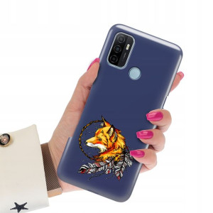 Etui Matowe Granat do OPPO A53 2020 Subtelne Wzory