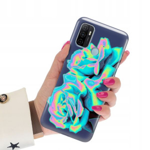 Etui Matowe Granat do OPPO A53 2020 Sztuka Wzory