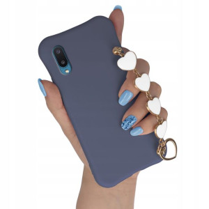 Etui Matowe GRANAT do SAMSUNG A02 Łańcuszek Serce