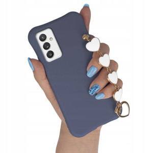 Etui Matowe GRANAT do SAMSUNG A82 5G Łańcuch Serce