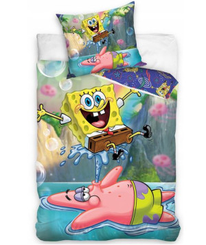 Pościel bawełniana 160x200cm SPONGEBOB i PATRYK