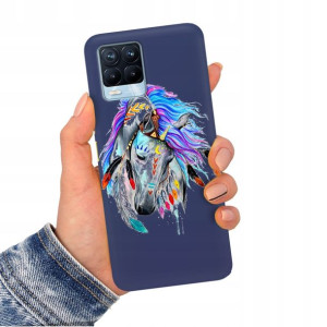 Etui Matowe GRANATOWY do REALME 8 Case TOP Wzory