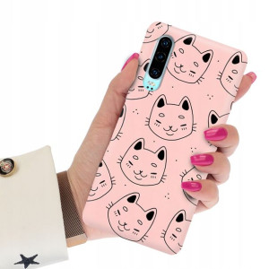 Etui Matowe JASNY RÓŻ do HUAWEI P30 Case Wzory
