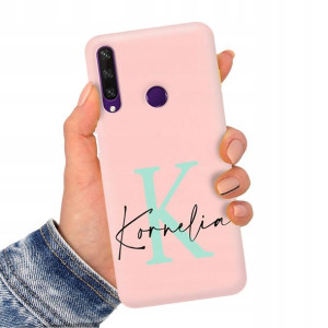 Etui Matowe Jasny Róż do HUAWEI Y6P Imiona Wzory