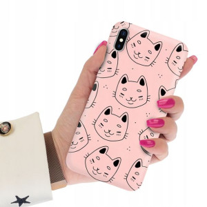 Etui Matowe JASNY RÓŻ do IPHONE X Case Wzory