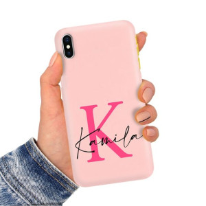Etui Matowe Jasny Róż do IPHONE XS Imiona Wzory