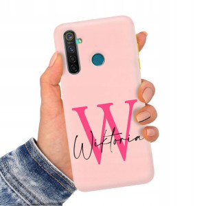Etui Matowe Jasny Róż do REALME 6i Imiona Wzory