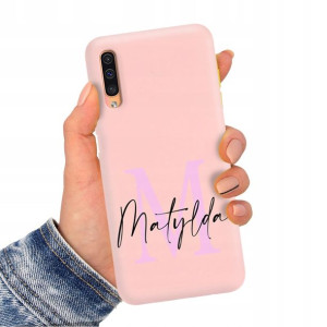 Etui Matowe Jasny Róż do SAMSUNG A50 Imiona Wzory