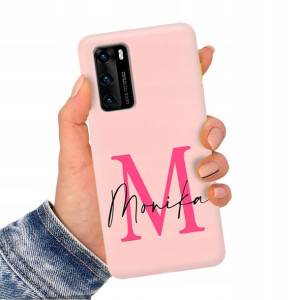 Etui Matowe Różowe do HUAWEI P40 5G Imiona Wzory