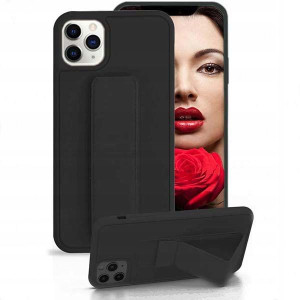 Etui Matowe z Uchwytem do IPHONE 12 PRO CZARNY