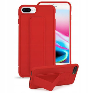 Etui Matowe z Uchwytem do SAMSUNG M30S CZERWONY