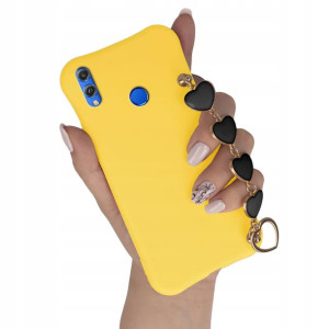 Etui Matowe ŻÓŁTY do HUAWEI HONOR 8X Case Serce