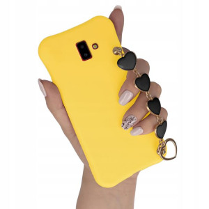 Etui Matowe ŻÓŁTY do SAMSUNG J6 PLUS 2018 Serce