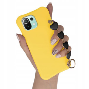 Etui Matowe ŻÓŁTY do XIAOMI Mi 11 LITE 4G Serce