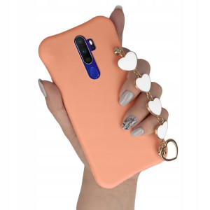Etui Matowe ŁOSOŚ do OPPO A11X Top Łańcuszek Serce