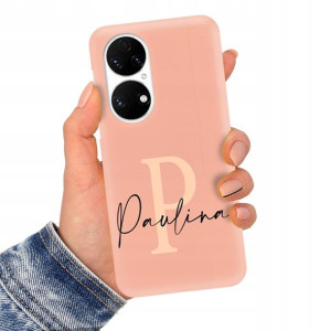 Etui Matowe Łososiowe do HUAWEI P50 Imiona Wzory