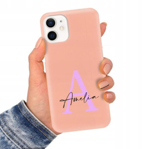 Etui Matowe Łososiowe do IPHONE 12 MINI Imię Wzory