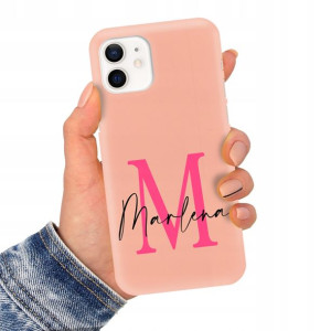 Etui Matowe Łososiowe do IPHONE 12 PRO Imię Wzory