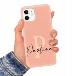 Etui Matowe Łososiowe do IPHONE 12 PRO Imię Wzory