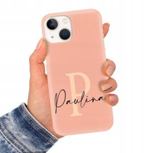 Etui Matowe Łososiowe do IPHONE 13 MINI Imię Wzory