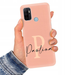 Etui Matowe Łososiowe do OPPO A53 2020 Imię Wzory