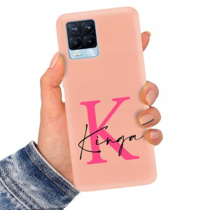 Etui Matowe Łososiowe do REALME 8 PRO Imiona Wzory