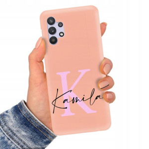 Etui Matowe Łososiowe do SAMSUNG A32 Imiona Wzory
