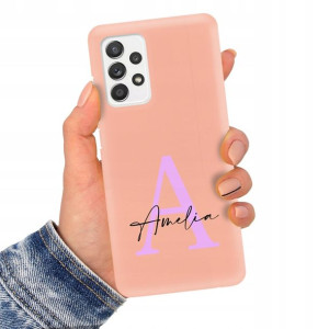 Etui Matowe Łososiowe do SAMSUNG A52 5G Imię Wzory